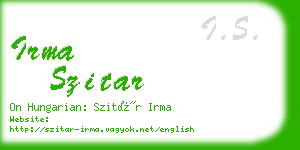 irma szitar business card